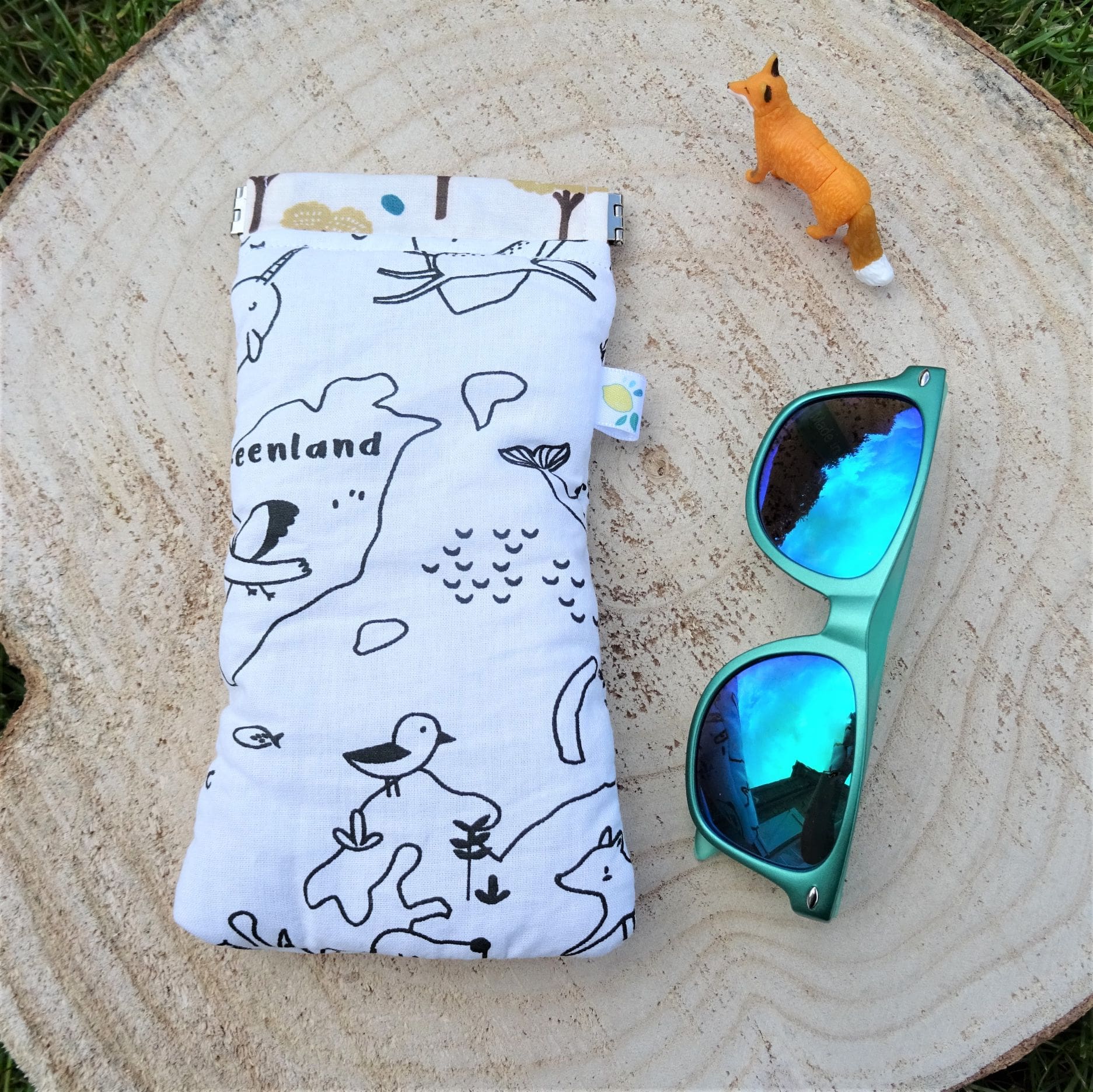 Etui à lunettes souple en tissu citron / étui à lunettes de soleil molletonné